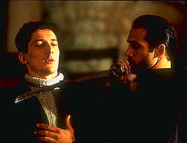 Duncan with sword to Methos' neck
